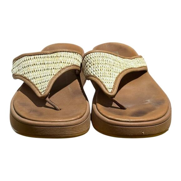 FitFlop Pietra Woven Platform Sandals Tan Women's Size 7 Comfort Orthotic Sandal - Picture 2 of 7